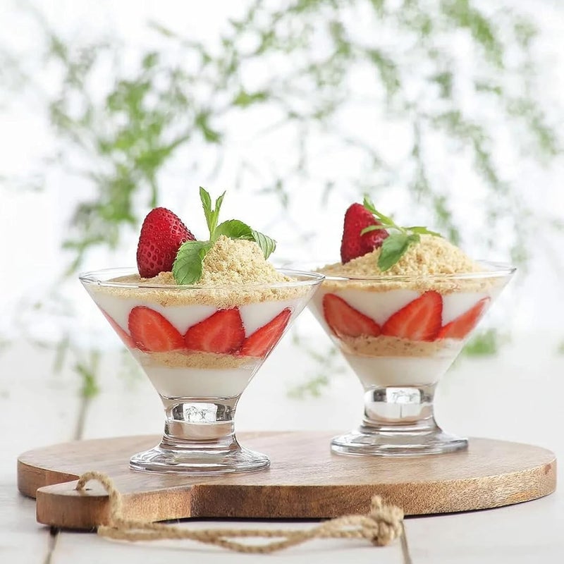 IcyFlame Designer Crystal Clear Glass for Ice Cream Sundaes or Dessert Set of 6 PCs H301Clear - Image 5