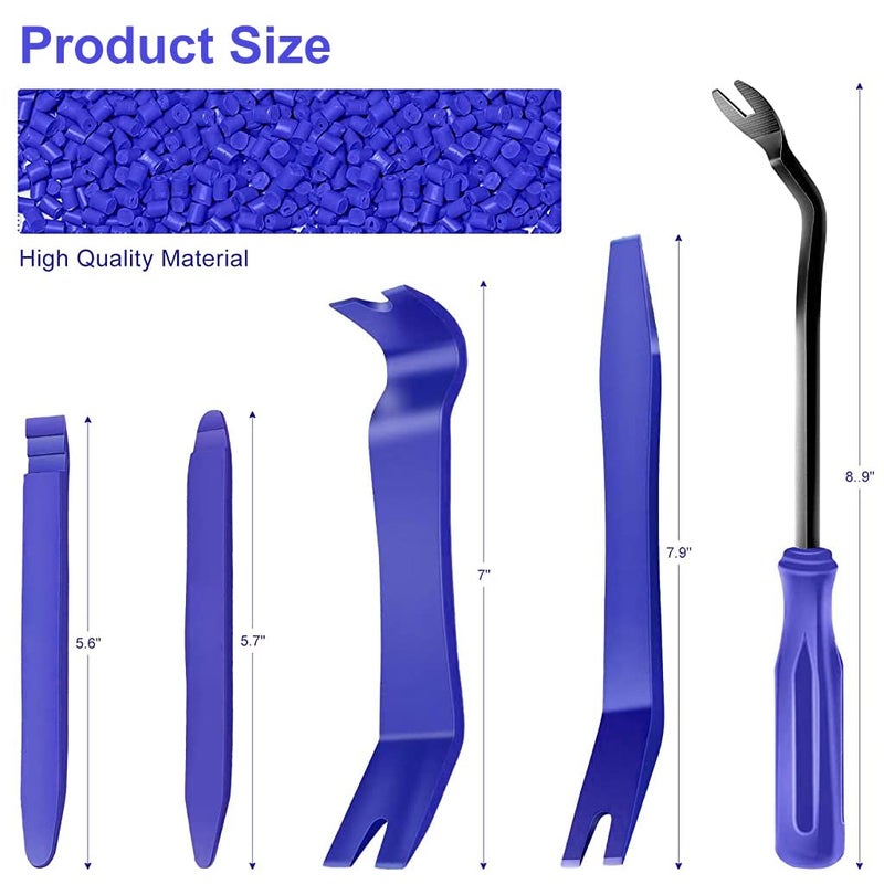 Supvox® 5Pcs Pry Tools For Car Auto Radio Door Clip Panel Trim Dash Audio, New Car Door Clip Panel No Scratch Dismantle Kits Versatile Professional Tool Set - Image 2