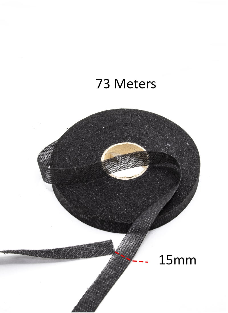 Generic - 15mm Interlining - with Thread - 73 Meter Roll - Black - Image 1