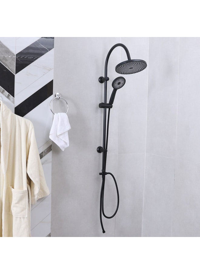 milano - Danube Home Lucy Shower Column Matt Black, Stainless Steel Shower Column With Matted Color,Rain Shower With Single Handle Faucet, Handheld Shower Black - Image 1