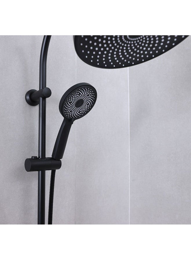 milano - Danube Home Lucy Shower Column Matt Black, Stainless Steel Shower Column With Matted Color,Rain Shower With Single Handle Faucet, Handheld Shower Black - Image 1