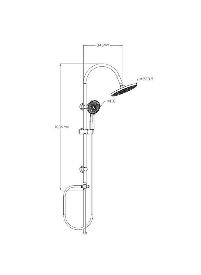 milano - Danube Home Lucy Shower Column Matt Black, Stainless Steel Shower Column With Matted Color,Rain Shower With Single Handle Faucet, Handheld Shower Black - Image 1