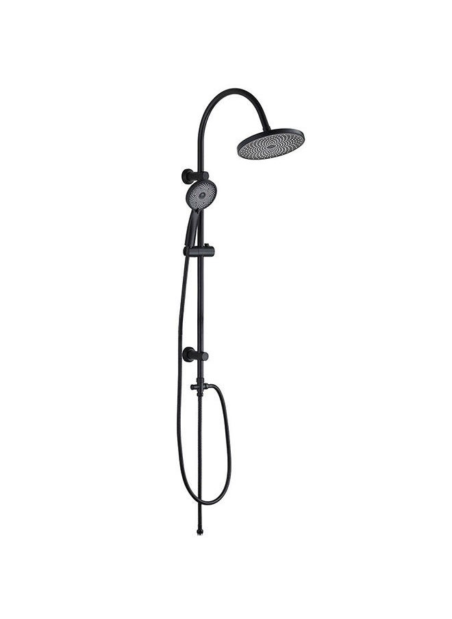 milano - Danube Home Lucy Shower Column Matt Black, Stainless Steel Shower Column With Matted Color,Rain Shower With Single Handle Faucet, Handheld Shower Black - Image 1