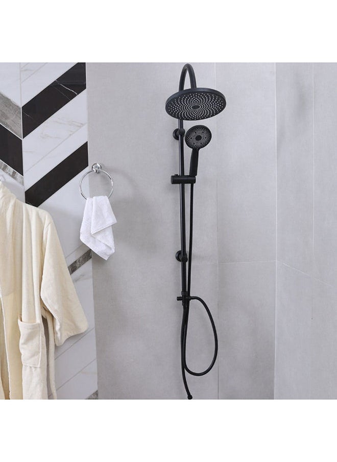 milano - Danube Home Lucy Shower Column Matt Black, Stainless Steel Shower Column With Matted Color,Rain Shower With Single Handle Faucet, Handheld Shower Black - Image 1