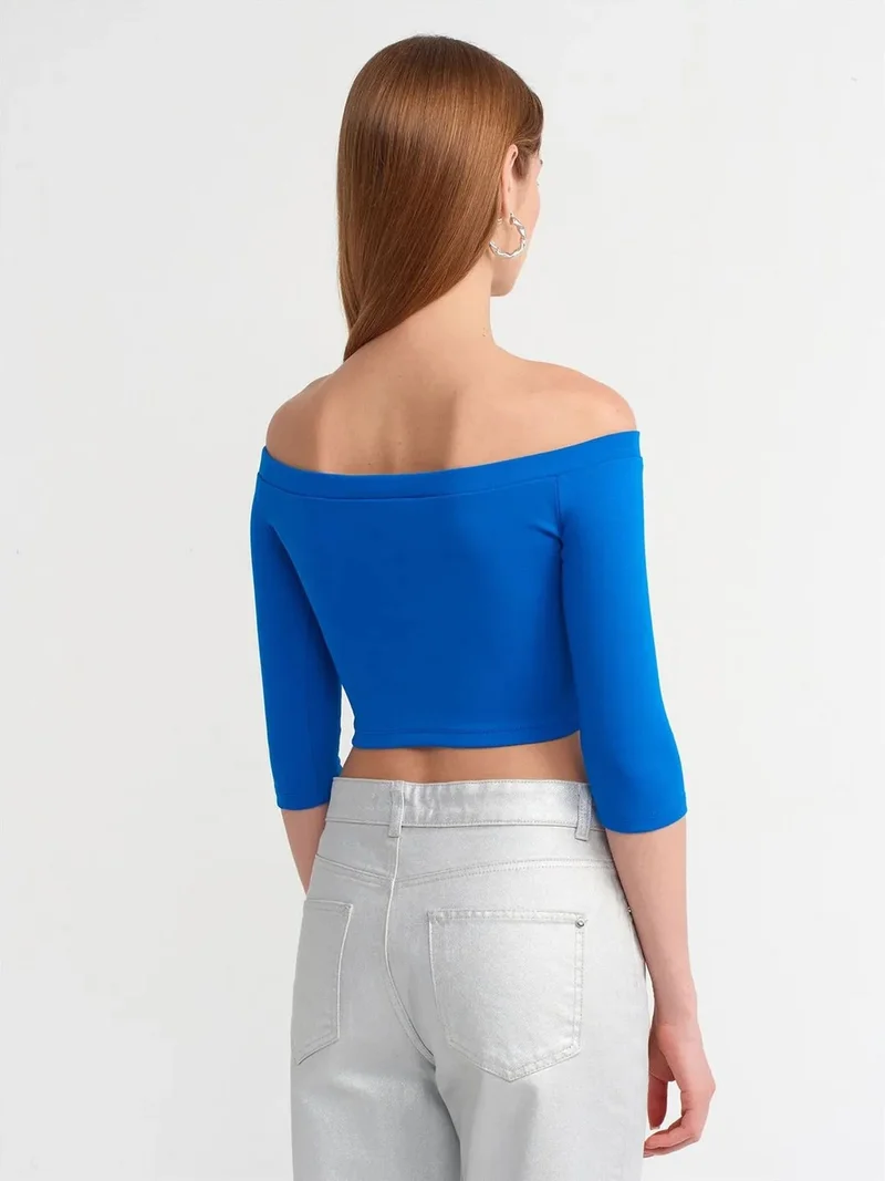 Dilvin DILVIN Women’s Off-shoulder Crop Blouse