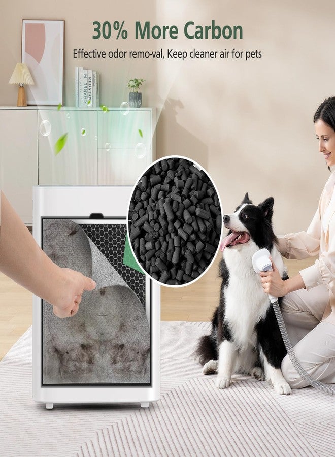 isinlive 2 Pack H7123101/ H211 / H211S Replacement Filter for Govee Life Smart Air Purifier, 4-Layer HEPA Air Filter for Dust, Pollen, 2 Pack HEPA Filter + 4 Washable Pre-Filter - Image 5