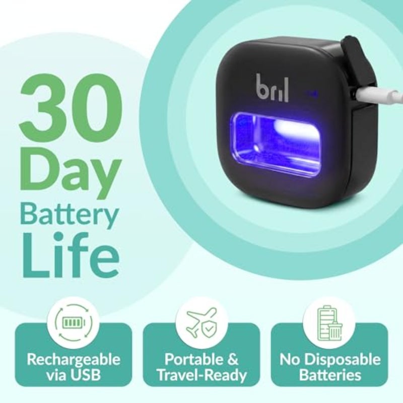 UV-C Toothbrush Sanitizer and Holder Wall Mounted, Rechargeable, 30-Day Battery, Magnetic Mount, Fits Electric and Manual Brushes, Portable Travel Case, Auto-Shutoff - Image 4