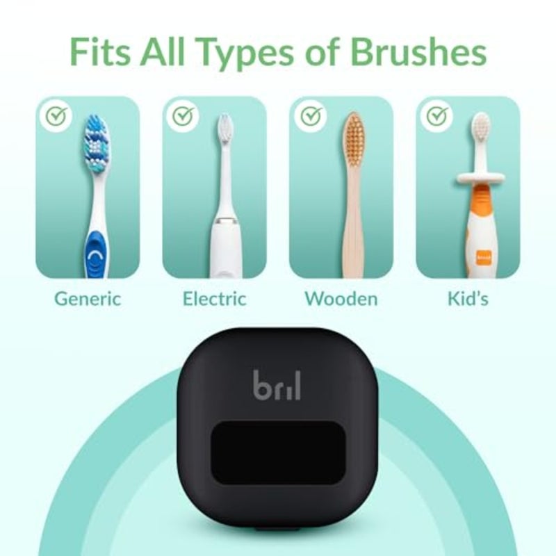 UV-C Toothbrush Sanitizer and Holder Wall Mounted, Rechargeable, 30-Day Battery, Magnetic Mount, Fits Electric and Manual Brushes, Portable Travel Case, Auto-Shutoff - Image 3