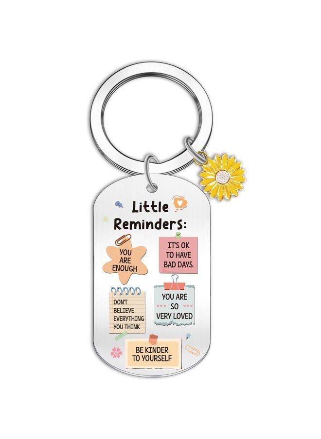 EoBeCy Little Reminders Inspirational Gifts Keychain: Motivational Key Chain with Positive Affirmations, Sunflower Pendant, Gift Box for Mental Health, Students Women's Gifts, School Office Supplies - Image 1