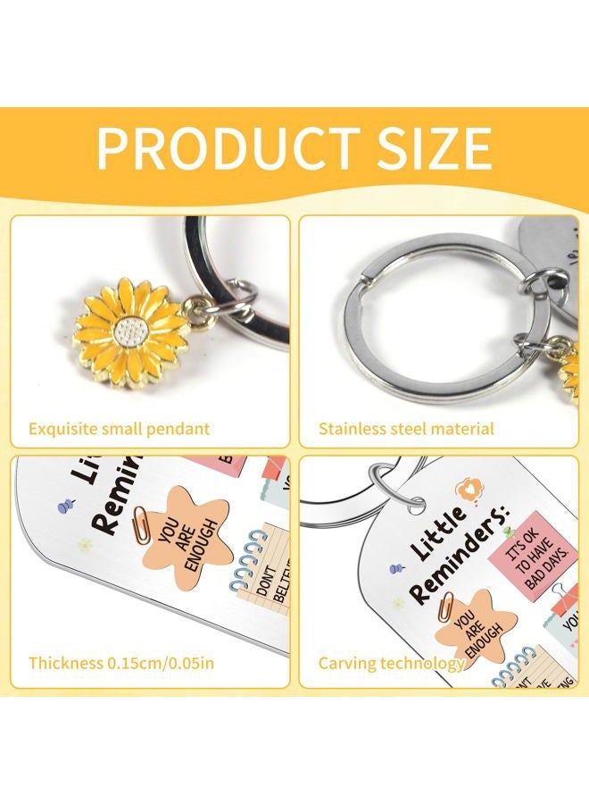 EoBeCy Little Reminders Inspirational Gifts Keychain: Motivational Key Chain with Positive Affirmations, Sunflower Pendant, Gift Box for Mental Health, Students Women's Gifts, School Office Supplies - Image 3