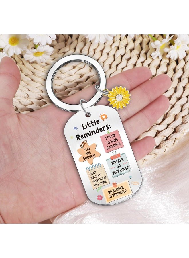 EoBeCy Little Reminders Inspirational Gifts Keychain: Motivational Key Chain with Positive Affirmations, Sunflower Pendant, Gift Box for Mental Health, Students Women's Gifts, School Office Supplies - Image 4