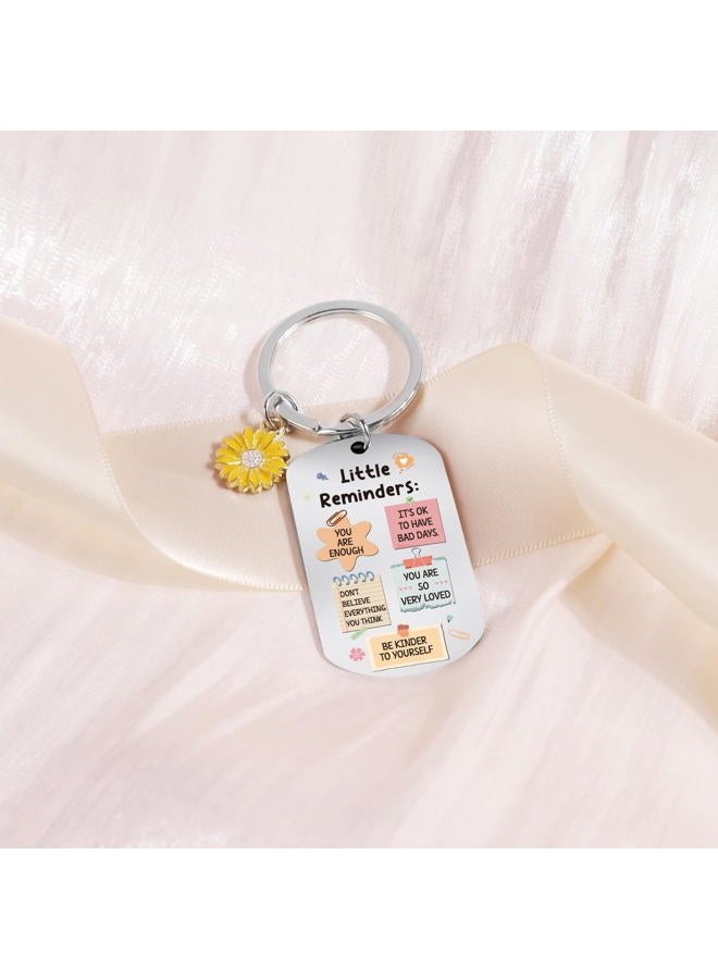 EoBeCy Little Reminders Inspirational Gifts Keychain: Motivational Key Chain with Positive Affirmations, Sunflower Pendant, Gift Box for Mental Health, Students Women's Gifts, School Office Supplies - Image 5
