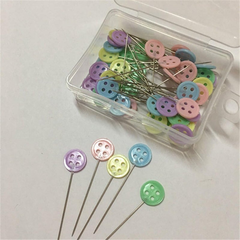 klarako 200pcs Straight Head Pins Flat Button Head Pins for DIY Quilting Sewing Crafts - Image 5