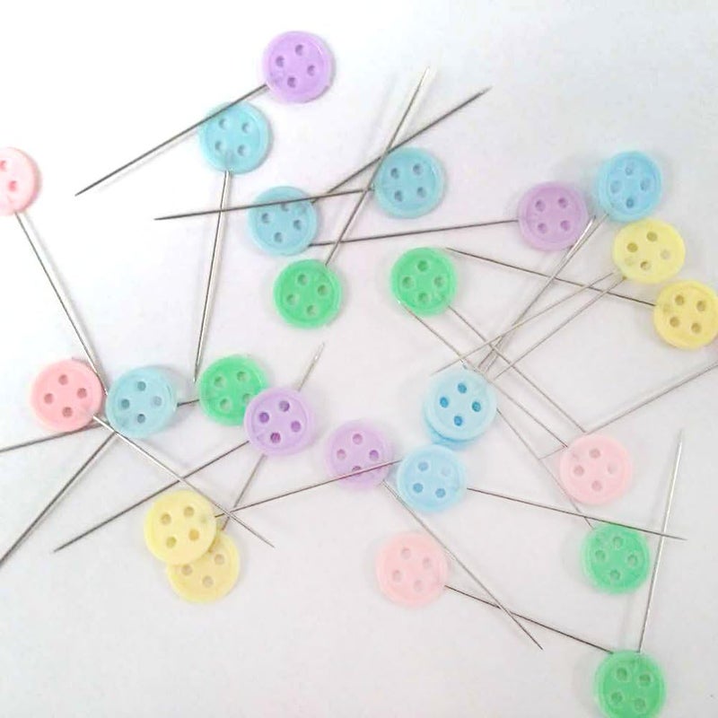 klarako 200pcs Straight Head Pins Flat Button Head Pins for DIY Quilting Sewing Crafts - Image 3