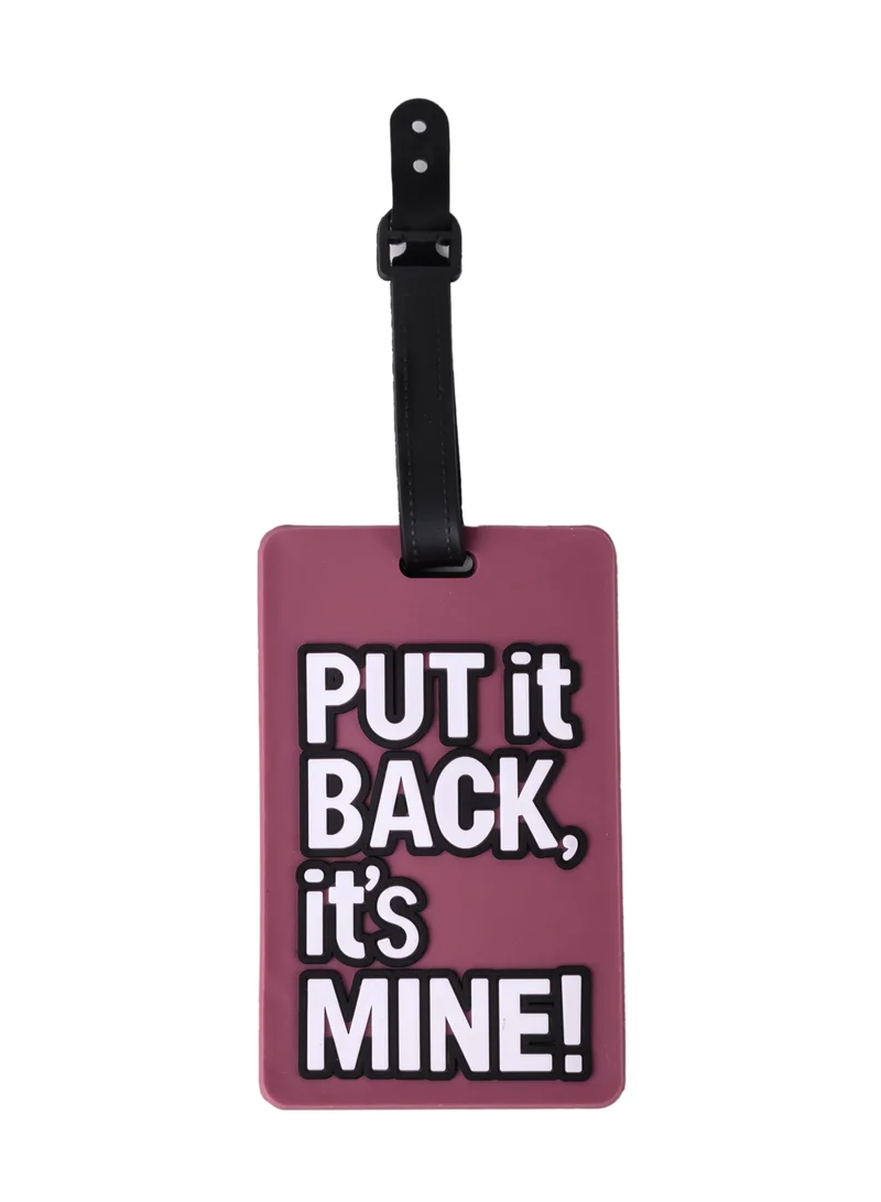 Cuisine Art Luggage Tag with Name ID Card, Personalized Identifier ID Labels, Flexible PVC Travel Tags, Secure Travel Luggage Labels for Baggage Identity, Suitcase Tag  – "PUT IT BACK, It's Mine!" Design, Maroon