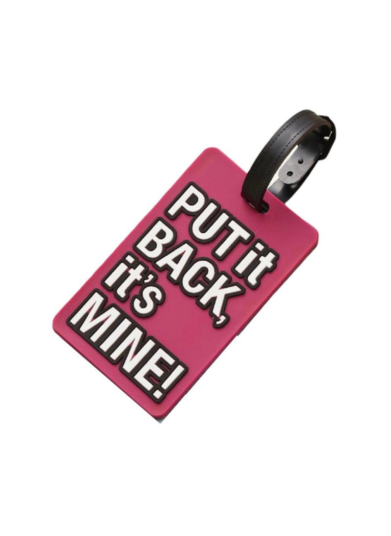 Cuisine Art Luggage Tag with Name ID Card, Personalized Identifier ID Labels, Flexible PVC Travel Tags, Secure Travel Luggage Labels for Baggage Identity, Suitcase Tag  – "PUT IT BACK, It's Mine!" Design, Maroon  - Image 4