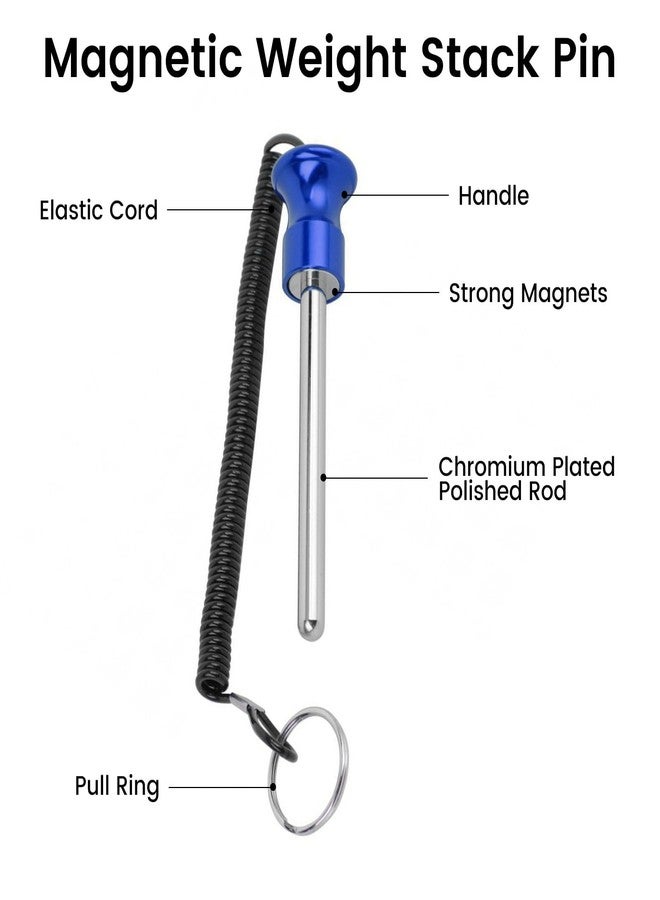 STDKDFW Weight Stack Pin,Universal Magnetic Weight Pin with Pull Rope Strength Training Equipment for Commercial Gym or Home Gym | Pin Insert | Heavy Duty | Health Club Grade Steel Gym Accessories (Blue) - Image 4