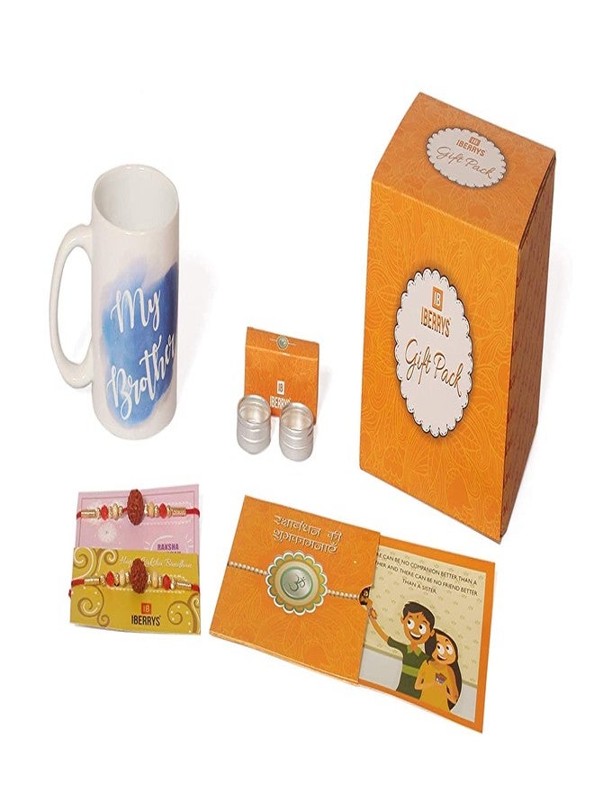 iberry's Rakhi Gift Pack with Set of Two Rakhi & Rakshabandhan Card and Roli Chawal & Coffee Mug 350 Ml for Brother | Rakhi for Brother (Combo 3)-Best Gift from Sister - Image 5