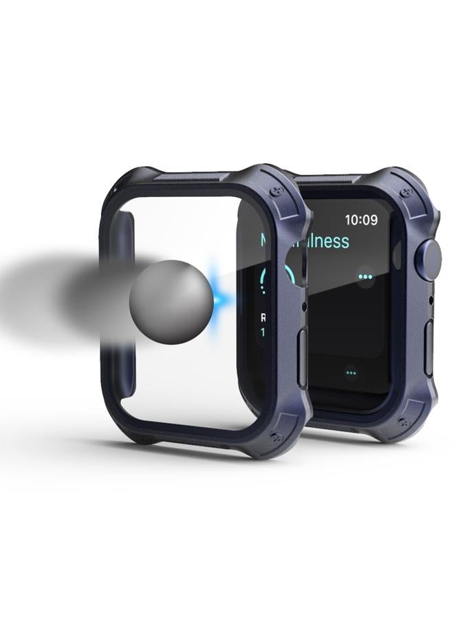 إيروريكس إطار 2 في 1 من البلاستيك المصقول + غطاء حماية من الزجاج المقوى للشاشة لساعة Apple Watch Series 9 / 8 / 7 مقاس 45 مم (أبيض) - Image 4