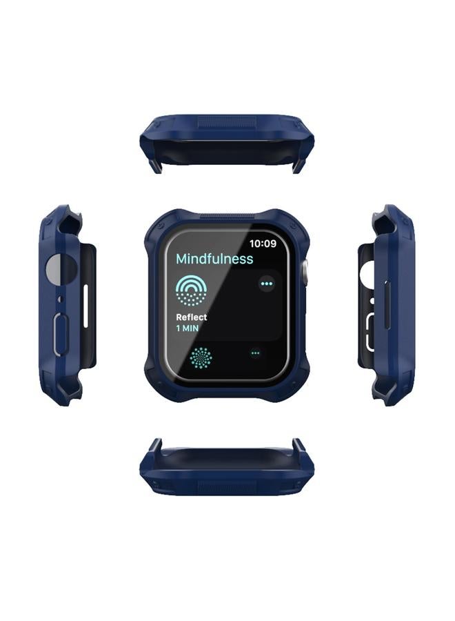 إيروريكس إطار 2 في 1 من البلاستيك المصقول + غطاء حماية من الزجاج المقوى للشاشة لساعة Apple Watch Series 9 / 8 / 7 مقاس 45 مم (أبيض) - Image 2