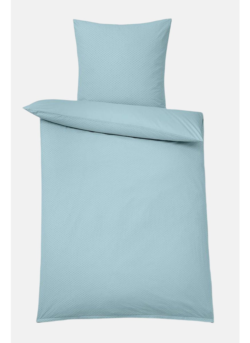 Tchibo Premium Cotton Textured Duvet Set 80 x 80 cm, Teal Green  - Image 2