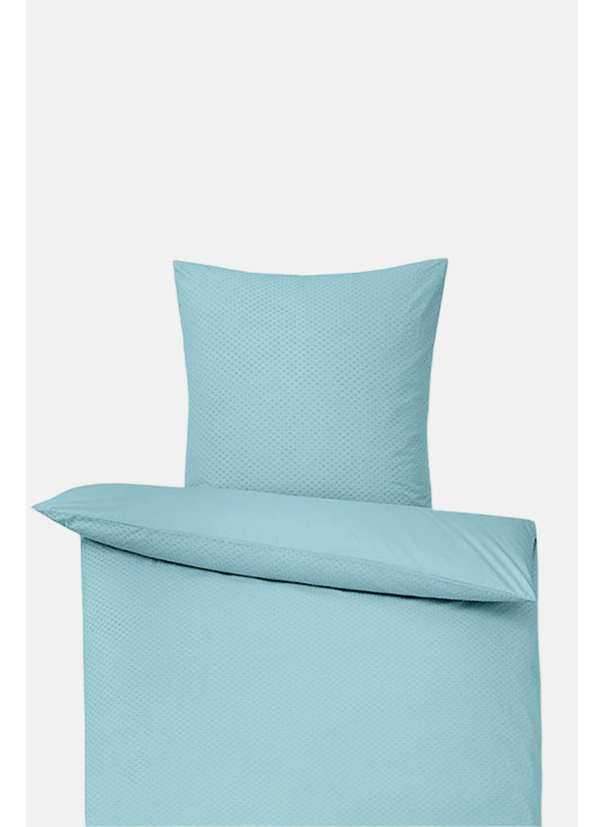 Tchibo Premium Cotton Textured Duvet Set 80 x 80 cm, Teal Green  - Image 3