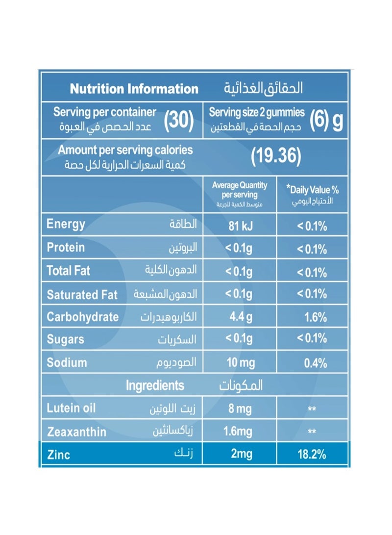 Mothernest ماذرنست لوتين مع زياكسانثين وزنك 60 جومي - Image 3