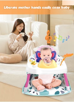 Soft Touch Portable Baby Sitting Support Baby Play Sit Me Up Floor Seat with Developmental Toys Activity Center Sit Up Infant Feeding Playing Learning Chair Baby Seat  - Image 5