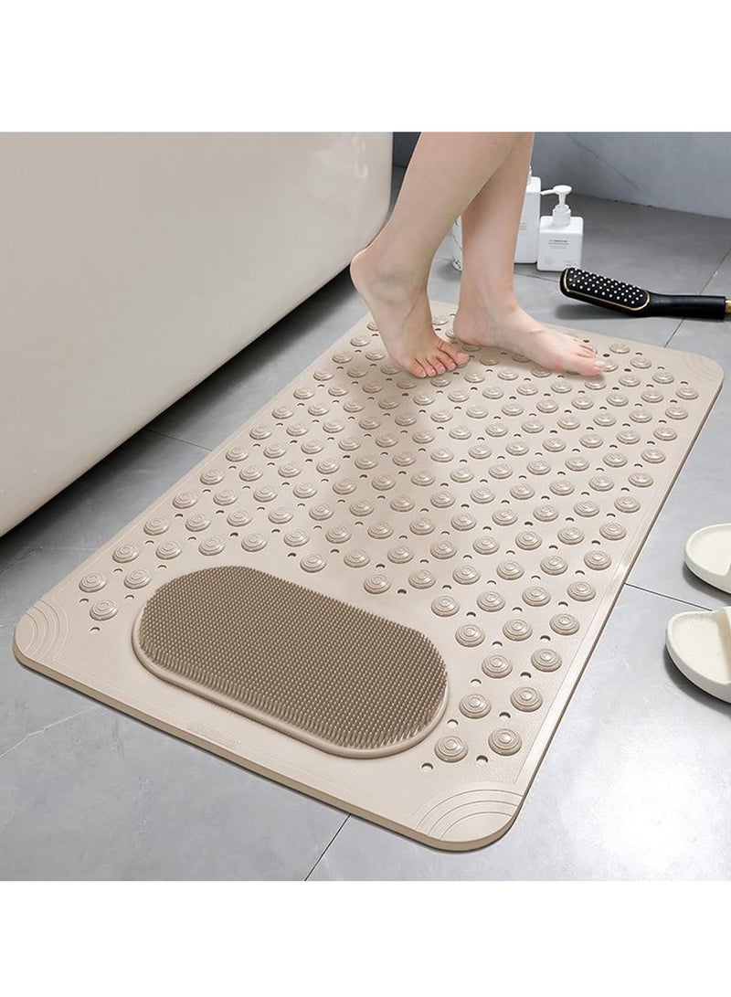 TRASSLE Shower Mat Bathtub Mat Non Slip, 31×20in Bath tub Mat, Floor Mats with Suction Cups and Drainage Holes, Feet Massage, Quick Drying, Bath Mat for Tub & Shower Stall & Bathroom  - Image 1