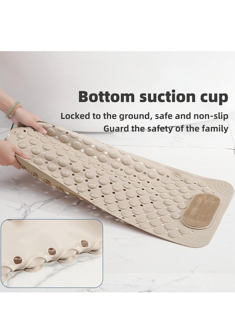 TRASSLE Shower Mat Bathtub Mat Non Slip, 31×20in Bath tub Mat, Floor Mats with Suction Cups and Drainage Holes, Feet Massage, Quick Drying, Bath Mat for Tub & Shower Stall & Bathroom  - Image 2