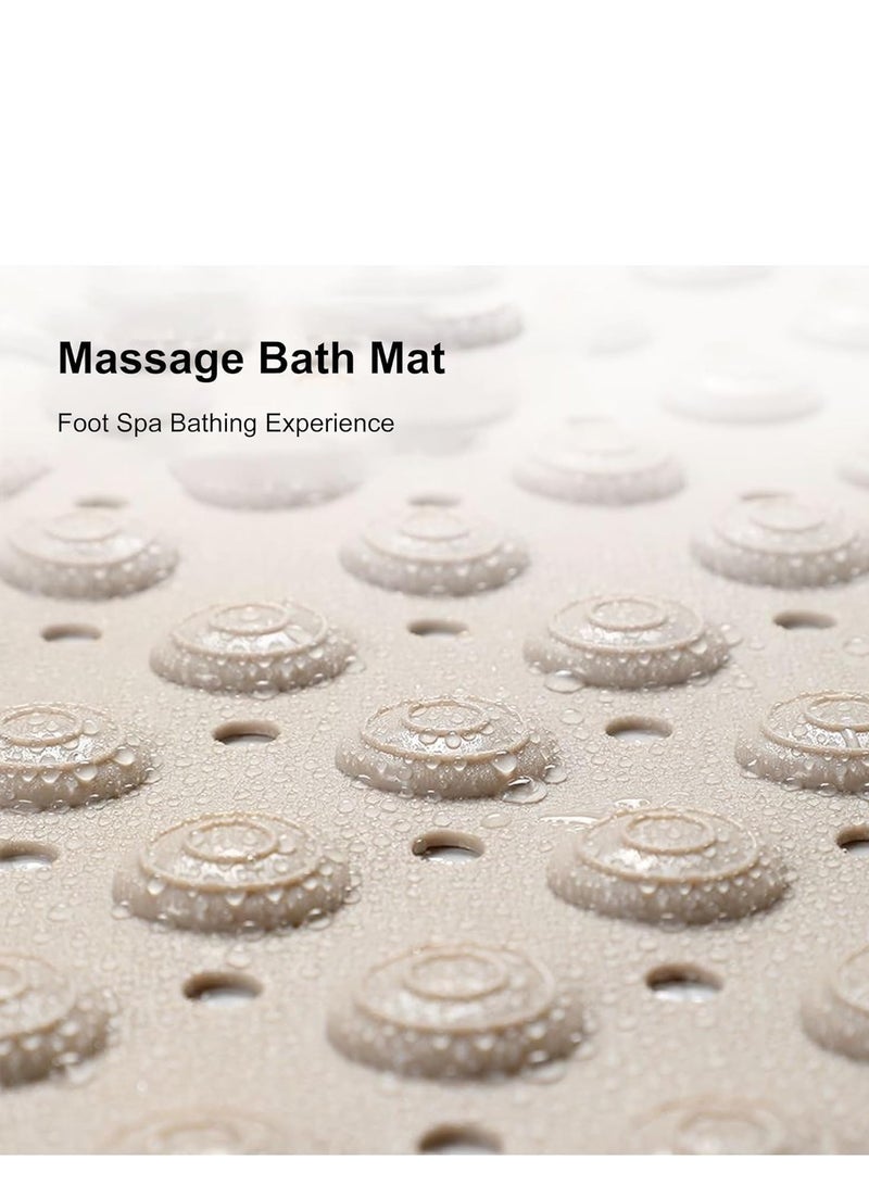 TRASSLE Shower Mat Bathtub Mat Non Slip, 31×20in Bath tub Mat, Floor Mats with Suction Cups and Drainage Holes, Feet Massage, Quick Drying, Bath Mat for Tub & Shower Stall & Bathroom  - Image 3