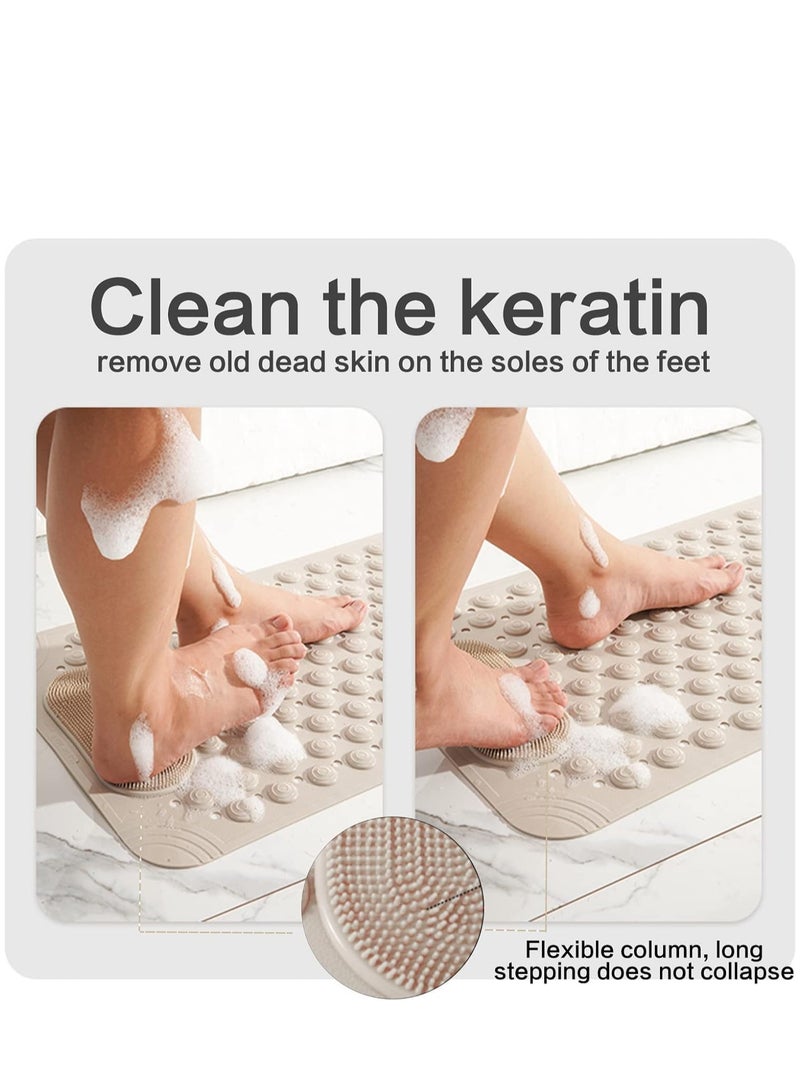 TRASSLE Shower Mat Bathtub Mat Non Slip, 31×20in Bath tub Mat, Floor Mats with Suction Cups and Drainage Holes, Feet Massage, Quick Drying, Bath Mat for Tub & Shower Stall & Bathroom  - Image 4