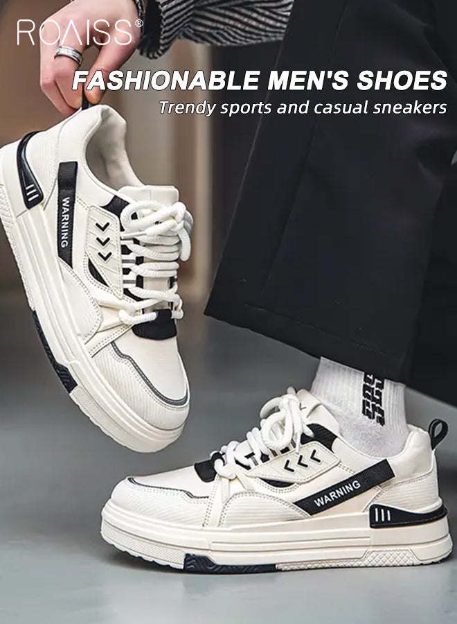 رويس حذاء رياضي رجالي مريح وجيد التهوية برباط من الأعلى، مقاوم للانزلاق والتآكل، ذو نعل سميك ومقدمة مستديرة، حذاء مسطح خارجي، حذاء رياضي كاجوال عصري من Campus باللون البيج - Image 2