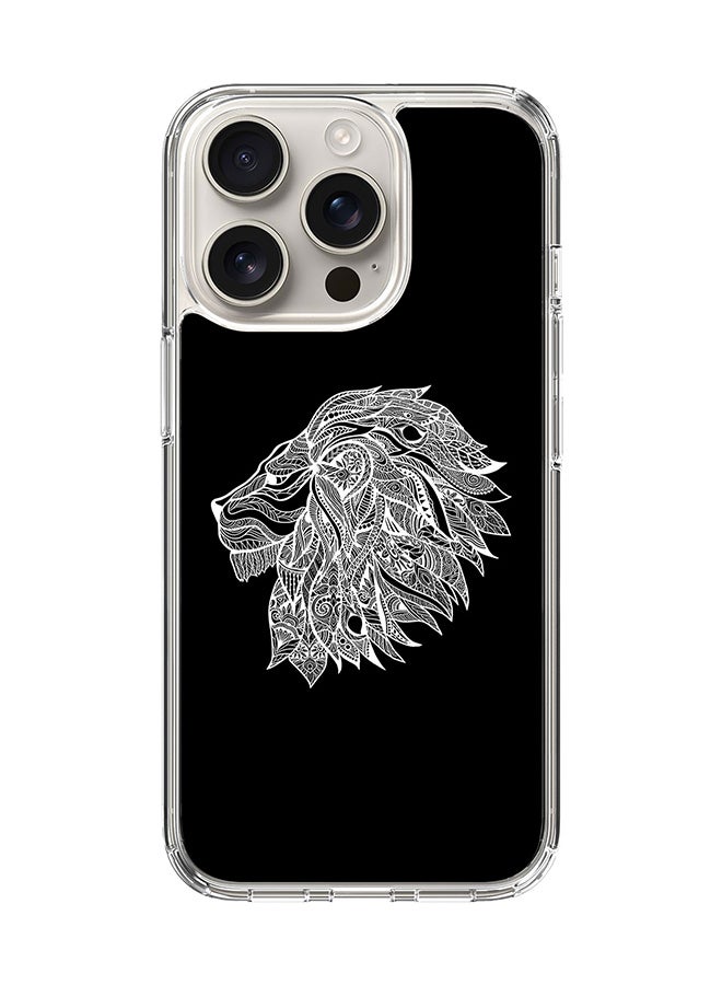 Stylizedd غطاء آيفون 16 برو [متوافق مع MagSafe] غطاء مغناطيسي رقيق شفاف - تصميم أسد تجريدي - Image 1