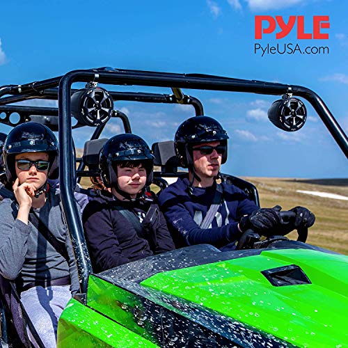 Pyle 2-Way Dual Waterproof Off-Road Speakers, 4 Inch 800 Watt Marine Grade Wakeboard Tower Speakers System, Full Range Outdoor Audio Stereo Speaker for ATV, UTV, Quad, Jeep, Boat - PLUTV41BK, Black - Image 2