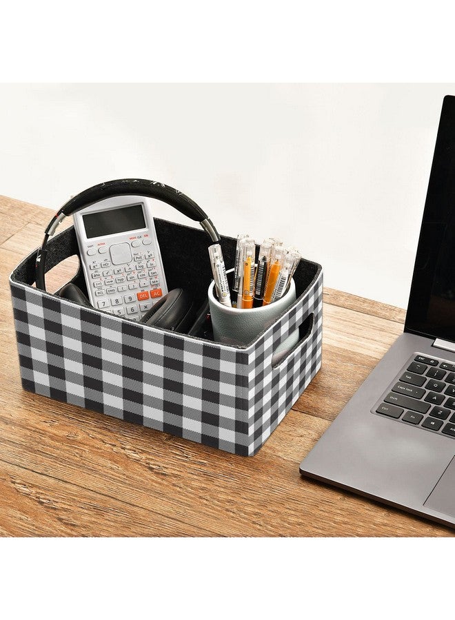 Kcldeci Black and White Plaid Storage Bins and Baskets for Organizing, Buffalo Check Plaid Sturdy Foldable Storage Baskets for Shelves, Closet, Nursery, Toy - Image 5
