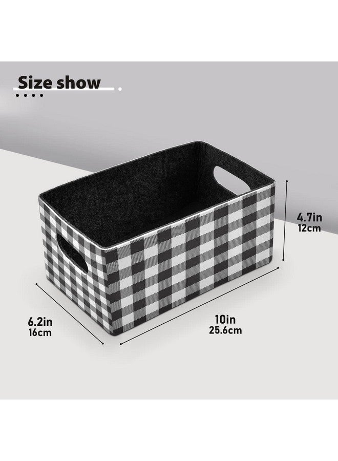 Kcldeci Black and White Plaid Storage Bins and Baskets for Organizing, Buffalo Check Plaid Sturdy Foldable Storage Baskets for Shelves, Closet, Nursery, Toy - Image 3