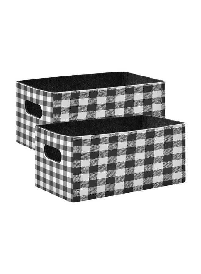 Kcldeci Black and White Plaid Storage Bins and Baskets for Organizing, Buffalo Check Plaid Sturdy Foldable Storage Baskets for Shelves, Closet, Nursery, Toy - Image 1