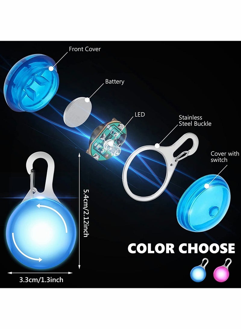 Excefore ضوء طوق الكلب LED، طوق الكلب المتوهج، ضوء علامة الكلب LED القابل للتثبيت لطوق الكلب، 3 أوضاع إضاءة للكلاب للمشي ليلاً والتخييم 2 قطعة - Image 4