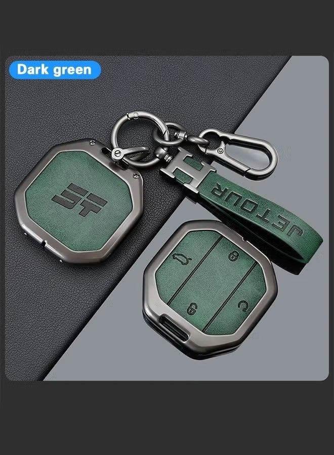 Tagkita Car Zinc Ally Leather Key Case For Chery Jetour Traveller 2025 Jetour T2 T1 Key Full Cover Holder Chain Interior Accessories - Image 5