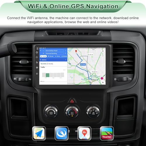 Votheon Car Radio Upgrade for Dodge Ram 1500 2500 3500 2013 2014 2015 2016 2017 2018,Android 13 2GB+32GB Head Unit for Ram,9“ Touch Screen CarPlay/Android Auto GPS WiFi,SWC,FM, AM(Only fit Manual AC) - Image 5