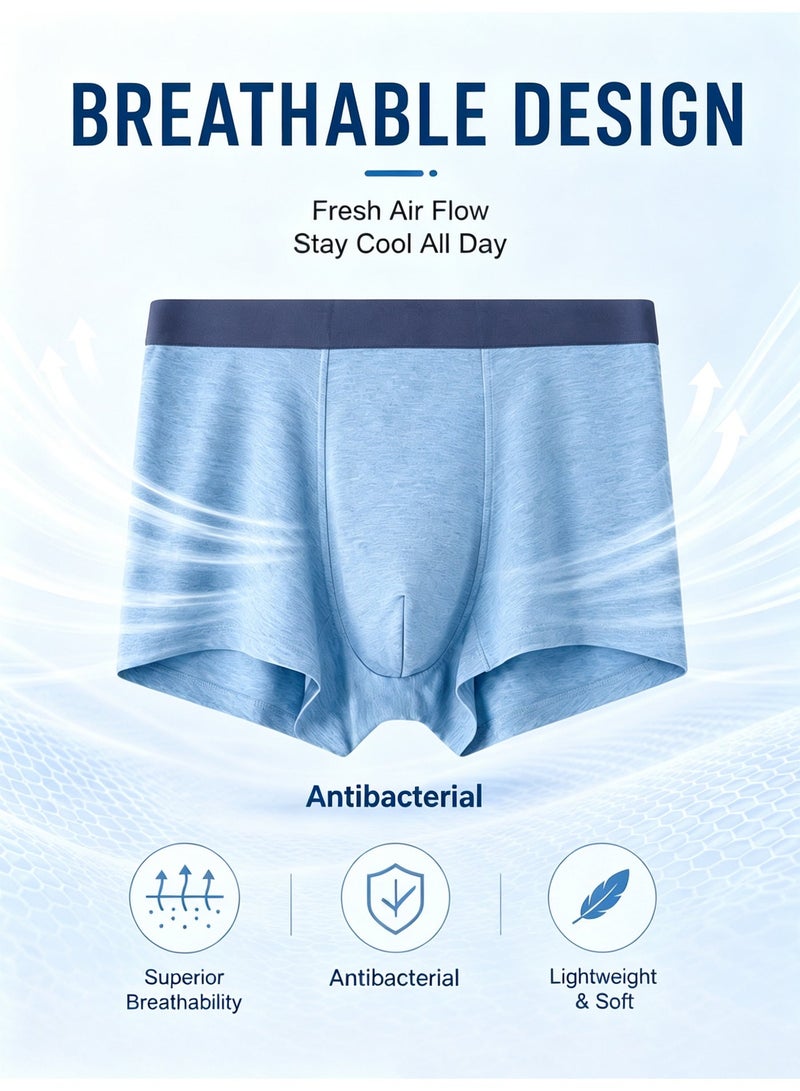Men's Modal Boxer Briefs 4 Pack Antibacterial Honeycomb Mesh Crotch Ultra Soft Moisture Wicking L-3XL Daily Wear - Image 3
