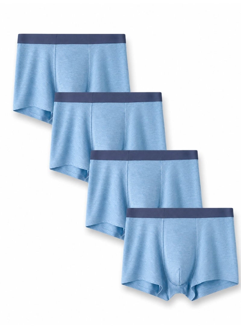 Men's Modal Boxer Briefs 4 Pack Antibacterial Honeycomb Mesh Crotch Ultra Soft Moisture Wicking L-3XL Daily Wear - Image 1