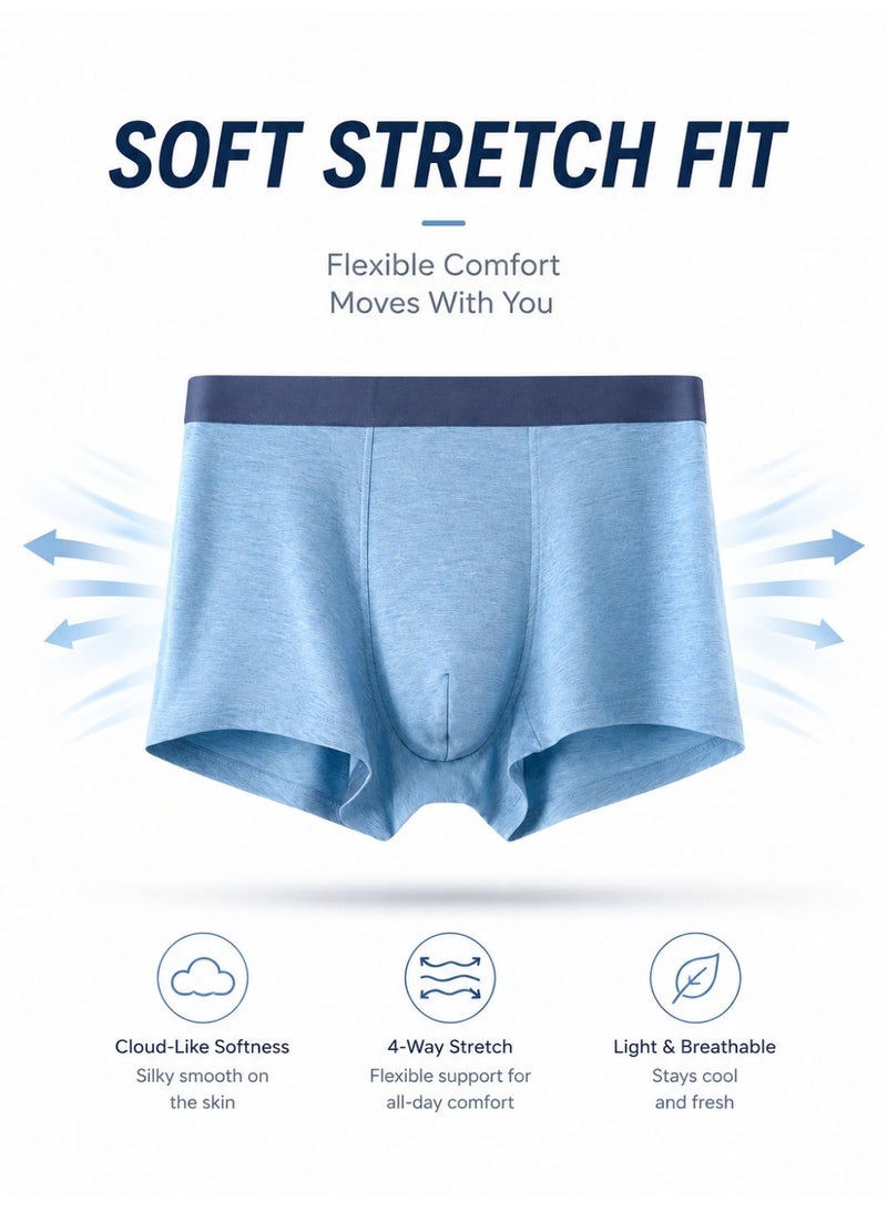 Men's Modal Boxer Briefs 4 Pack Antibacterial Honeycomb Mesh Crotch Ultra Soft Moisture Wicking L-3XL Daily Wear - Image 2