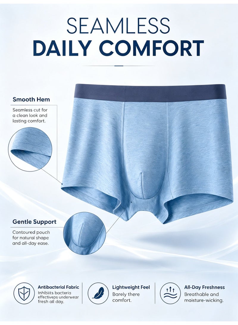 Men's Modal Boxer Briefs 4 Pack Antibacterial Honeycomb Mesh Crotch Ultra Soft Moisture Wicking L-3XL Daily Wear - Image 4