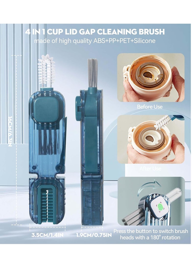 general 4 in 1 Cup Lid Gap Cleaning Brush, Multifunctional Insulation Bottle Cleaning Tools, Mutipurpose Tiny Silicone Cup Holder Cleaner, Home Kitchen Cleaning Tools - Image 1
