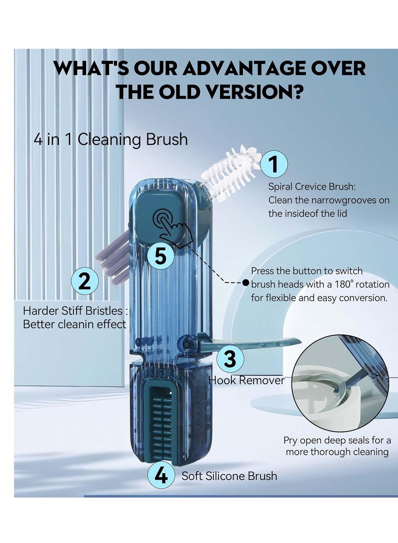 general 4 in 1 Cup Lid Gap Cleaning Brush, Multifunctional Insulation Bottle Cleaning Tools, Mutipurpose Tiny Silicone Cup Holder Cleaner, Home Kitchen Cleaning Tools - Image 3