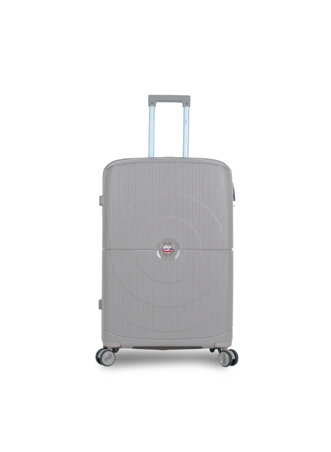 MNUK PREMIO Set of 3 Luggage| Polypropylene (PP) Hardside Luggage Trolley|Double 360° 4 Wheeler| Cabin-20 Inch, Medium-24 Inch, Large-28 Inch|Champagne