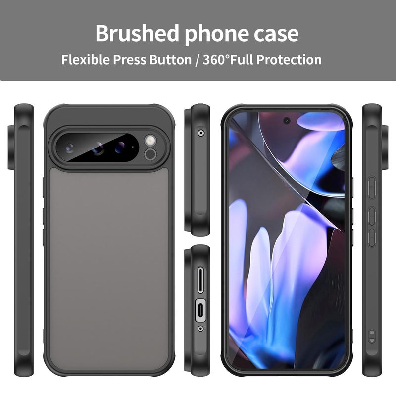 HuHa Protective Cover For Google Pixel 9 Pro XL Fan Dun Series TPU Hybrid PC Frosted Phone Case(Black) - Image 2