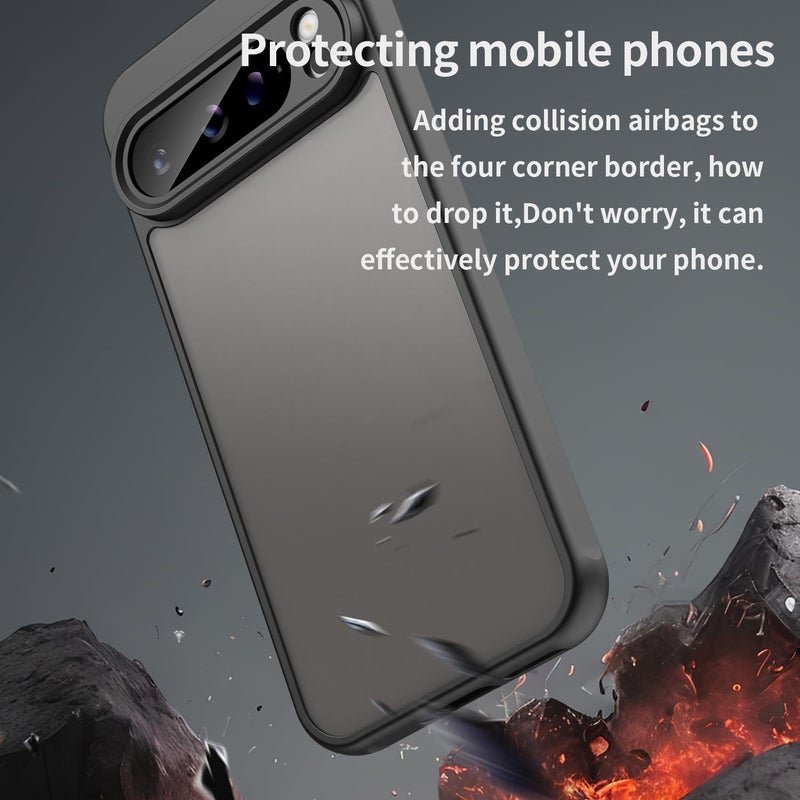HuHa Protective Cover For Google Pixel 9 Pro XL Fan Dun Series TPU Hybrid PC Frosted Phone Case(Black) - Image 3